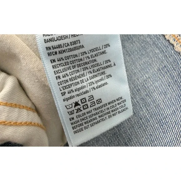 American Eagle AirFlex+ Tencel Distressed Jean Shorts 34 NWT - Picture 8 of 12